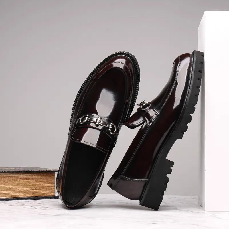 Roland | Men's Leather Loafers Buckle Lug Sole