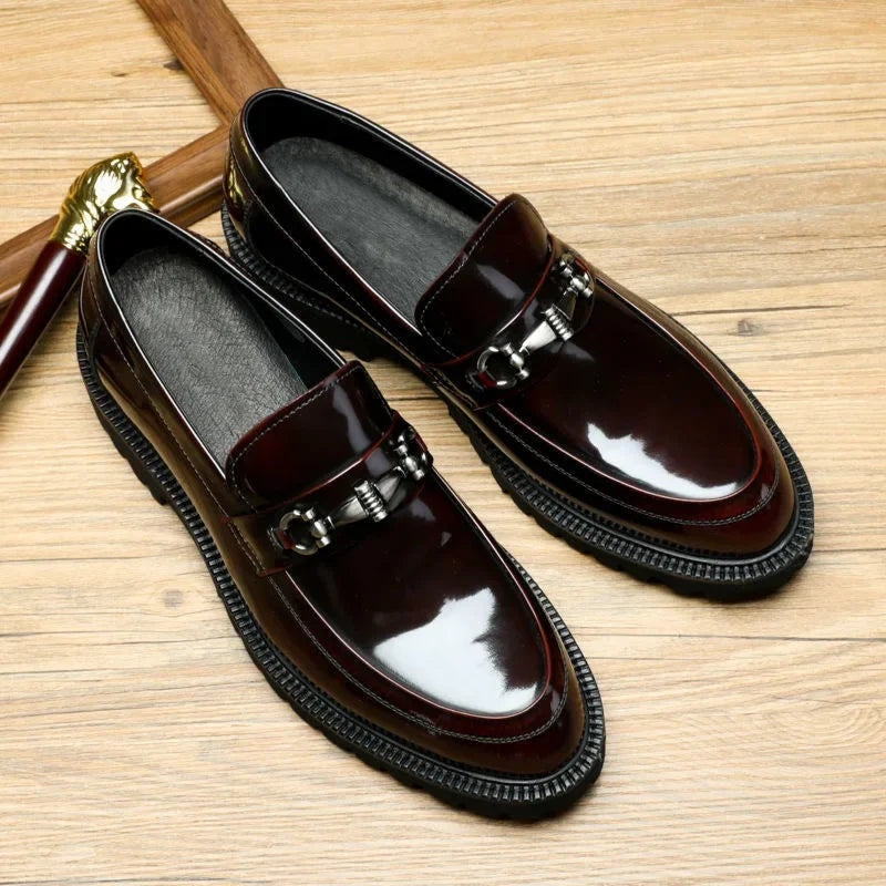 Roland | Men's Leather Loafers Buckle Lug Sole