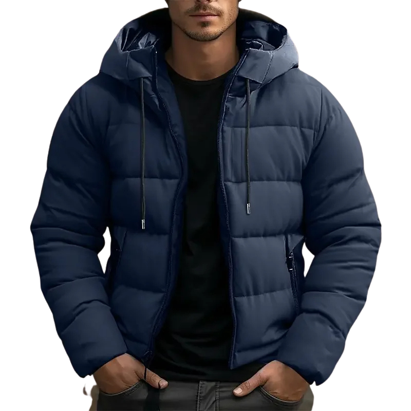 Men's Hooded Puffer Jacket Quilted Winter Coat