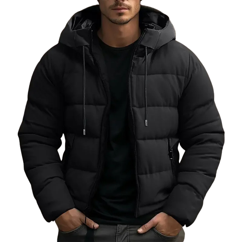 Men's Hooded Puffer Jacket Quilted Winter Coat