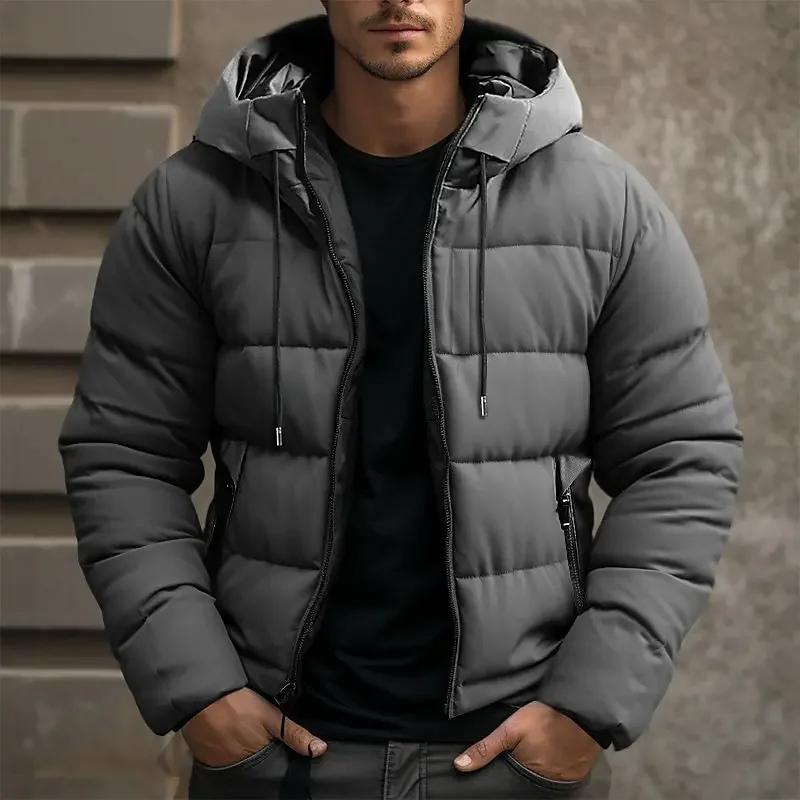 Men's Hooded Puffer Jacket Quilted Winter Coat