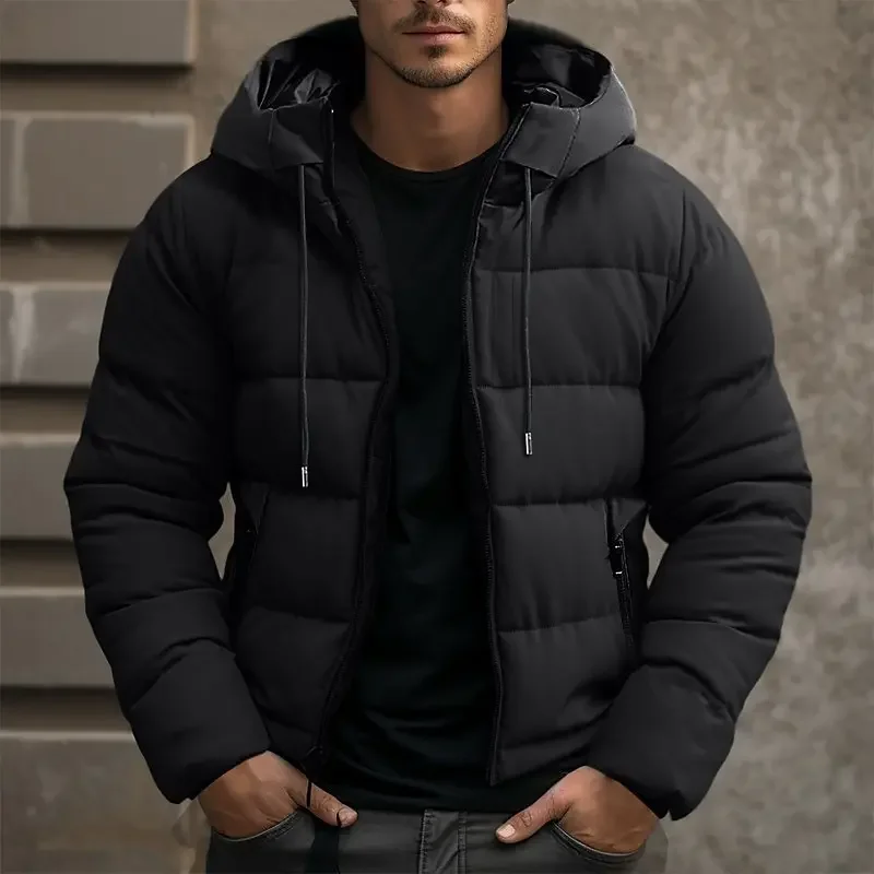 Men's Hooded Puffer Jacket Quilted Winter Coat