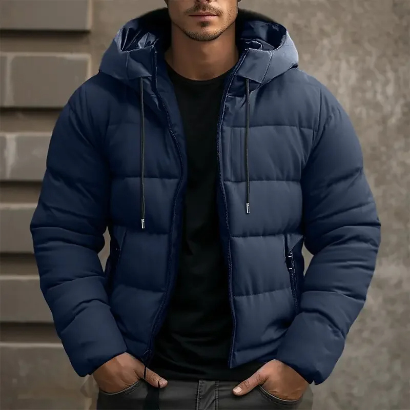 Men's Hooded Puffer Jacket Quilted Winter Coat