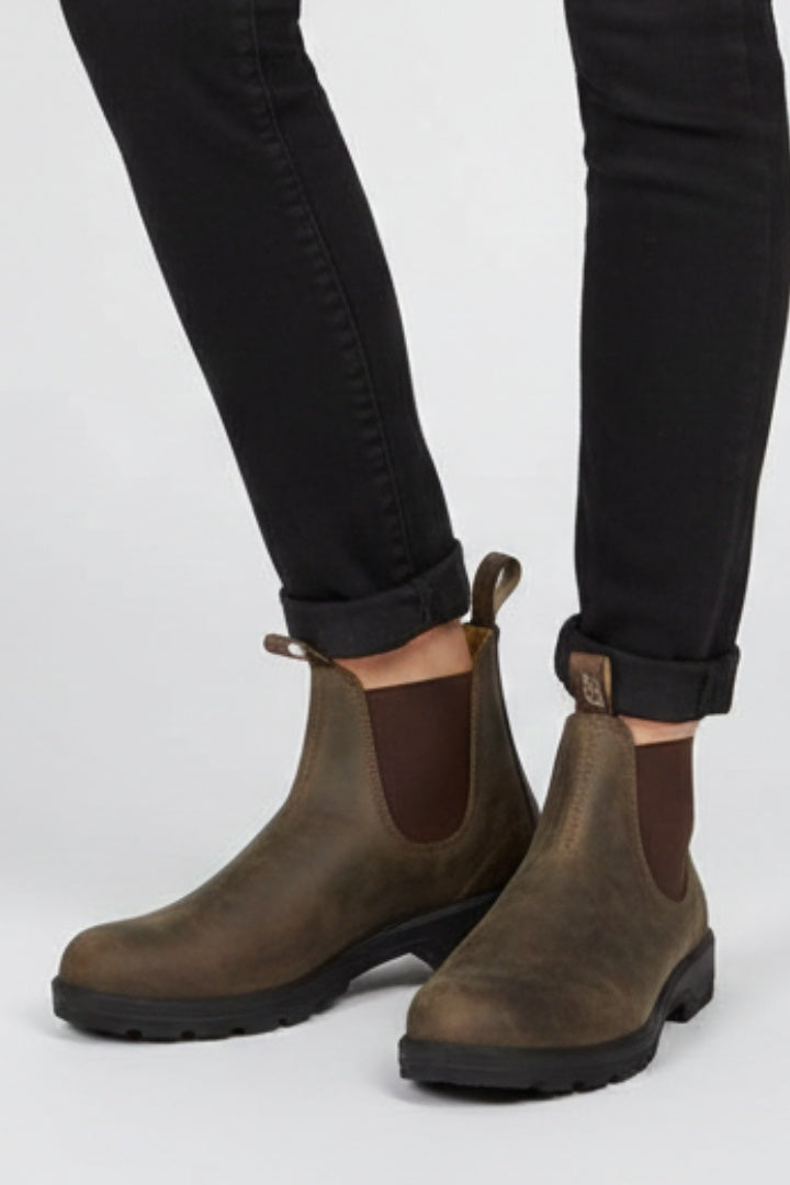 Maya | Women's Leather Chelsea Ankle Boots Slip On Chunky Sole