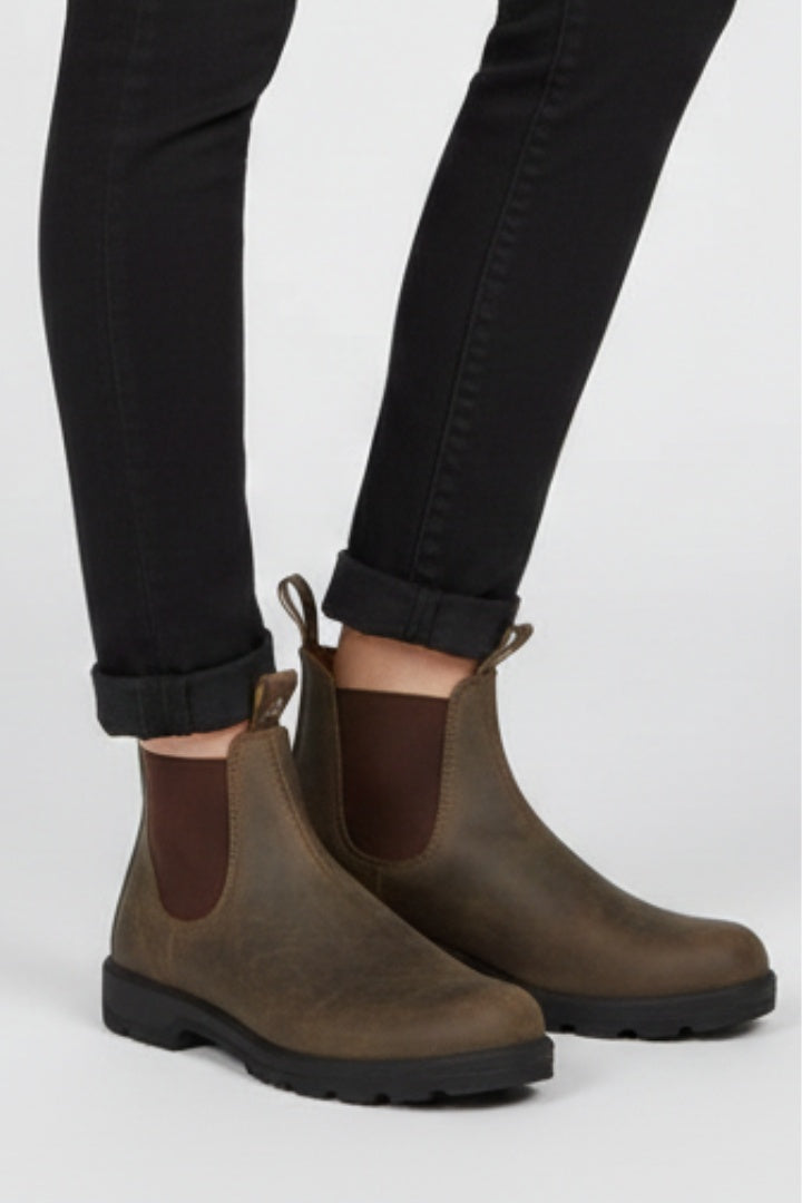 Maya | Women's Leather Chelsea Ankle Boots Slip On Chunky Sole