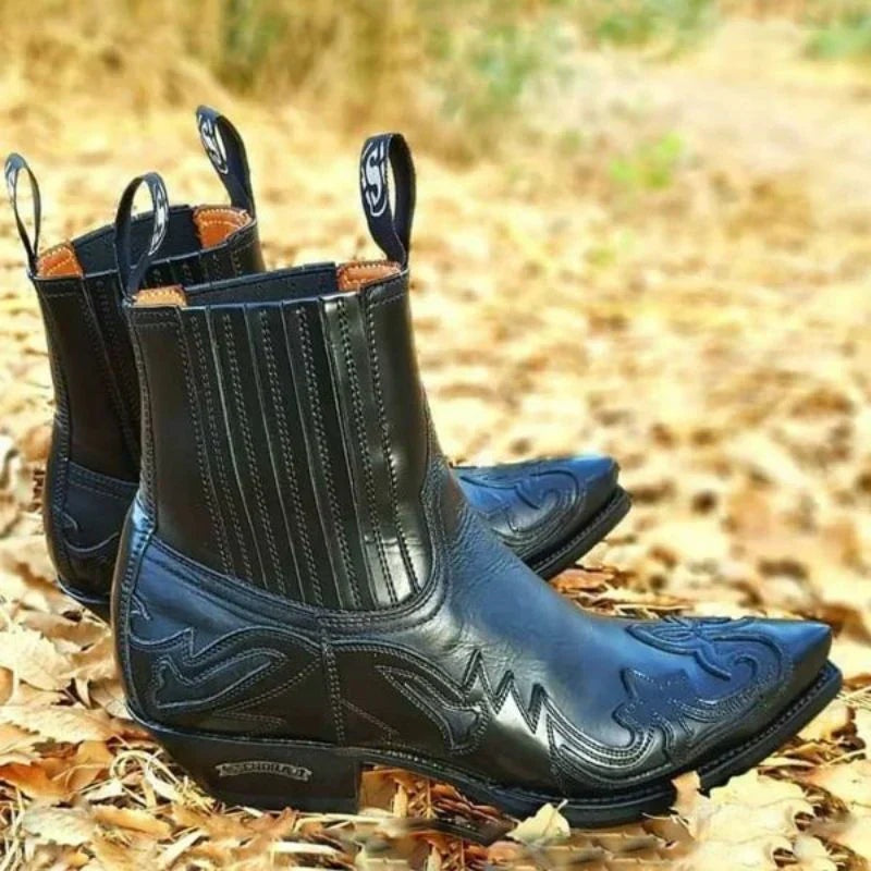 David | Men's Leather Cowboy Boots Classic Western