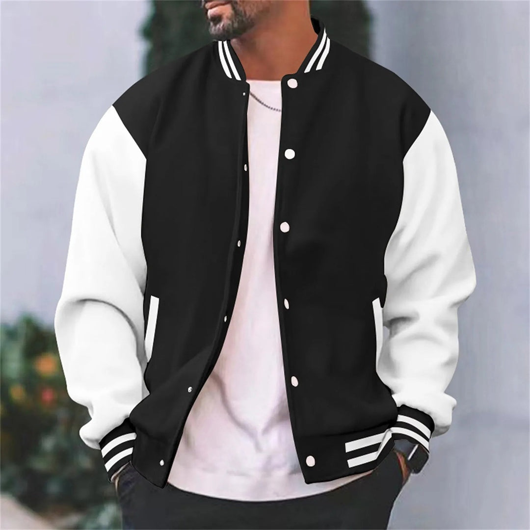 Trevor | Men's Two Tone Varsity Jacket Snap Button