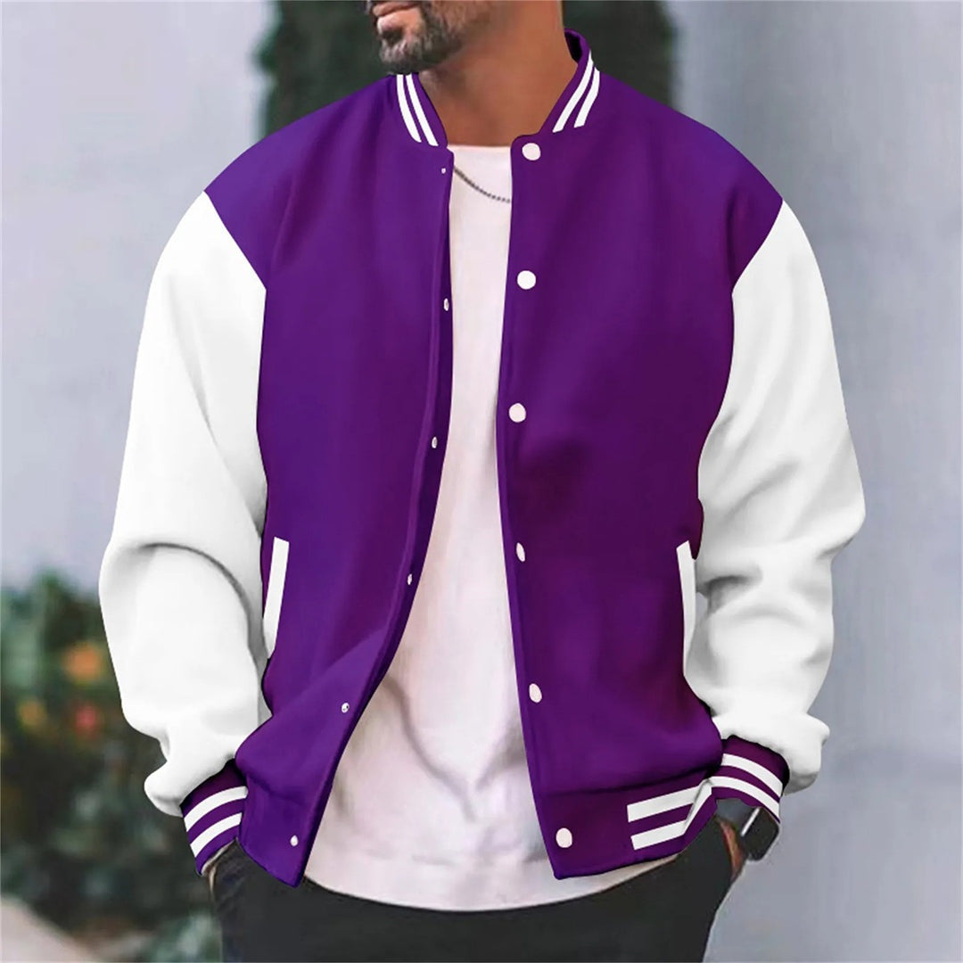 Trevor | Men's Two Tone Varsity Jacket Snap Button