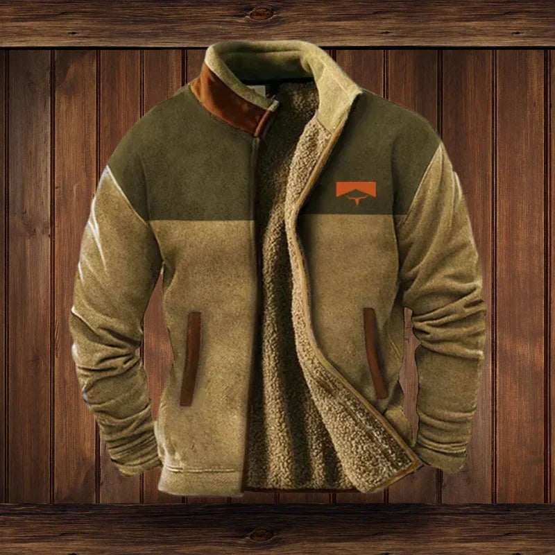 Men's Aztec Print Sherpa Jacket Winter Fleece