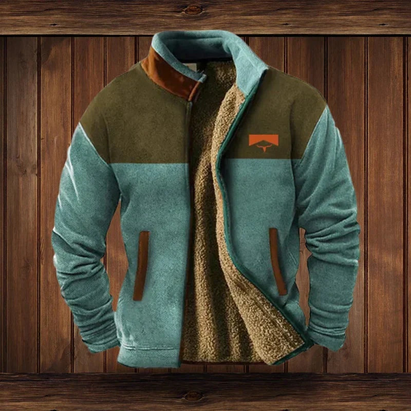 Men's Aztec Print Sherpa Jacket Winter Fleece