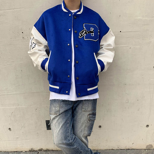 Derek | Men's Embroidered Varsity Jacket Oversized Letterman