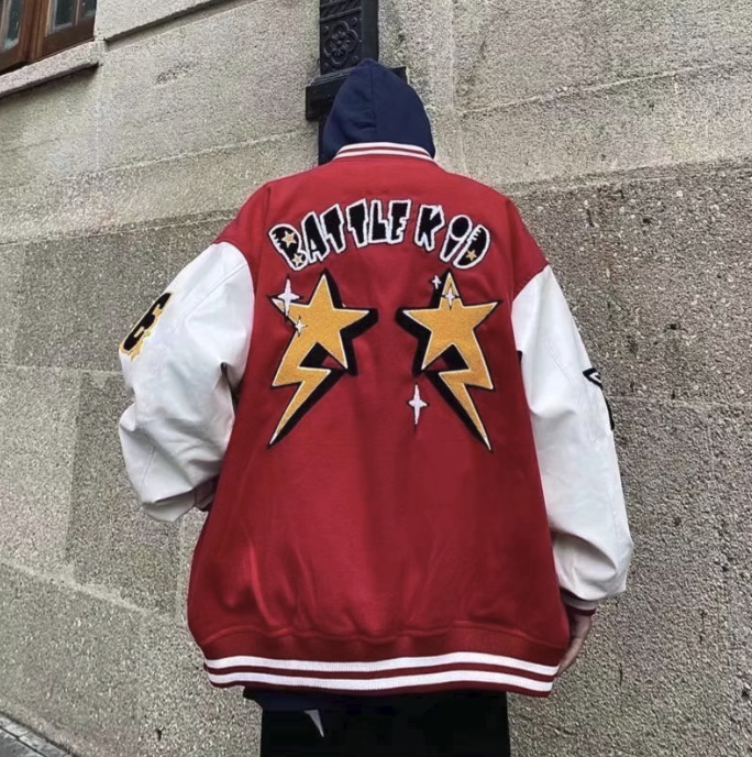 Derek | Men's Embroidered Varsity Jacket Oversized Letterman