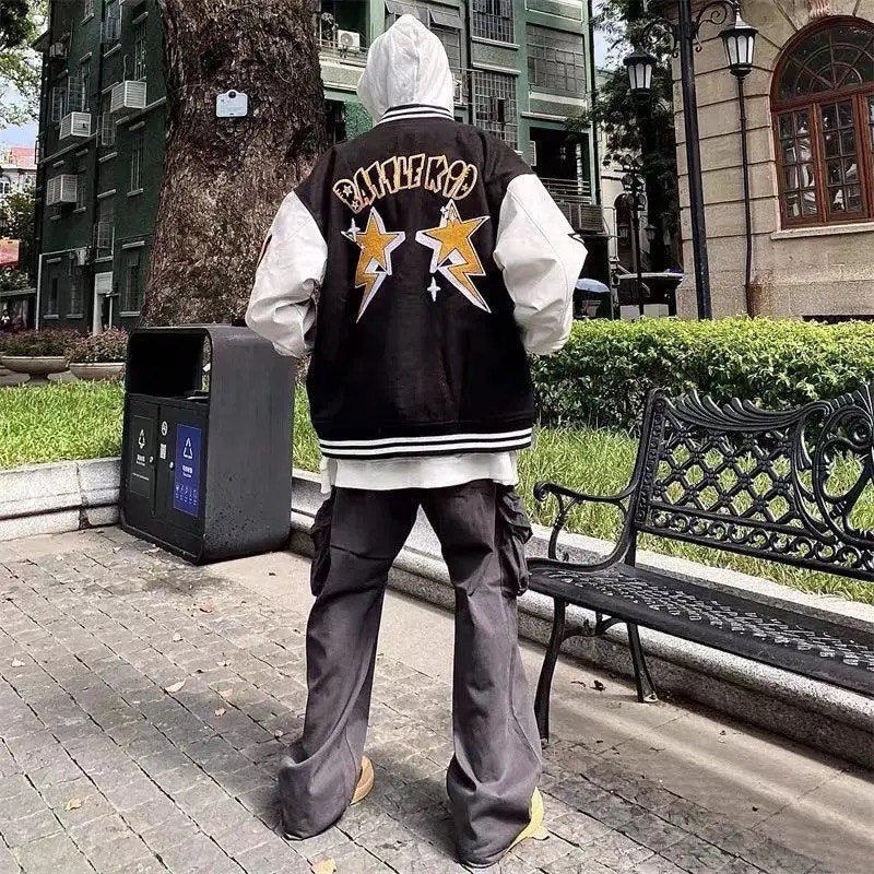 Derek | Men's Embroidered Varsity Jacket Oversized Letterman