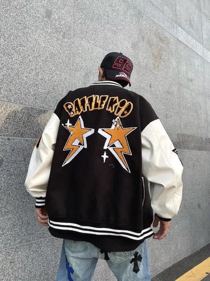 Derek | Men's Embroidered Varsity Jacket Oversized Letterman