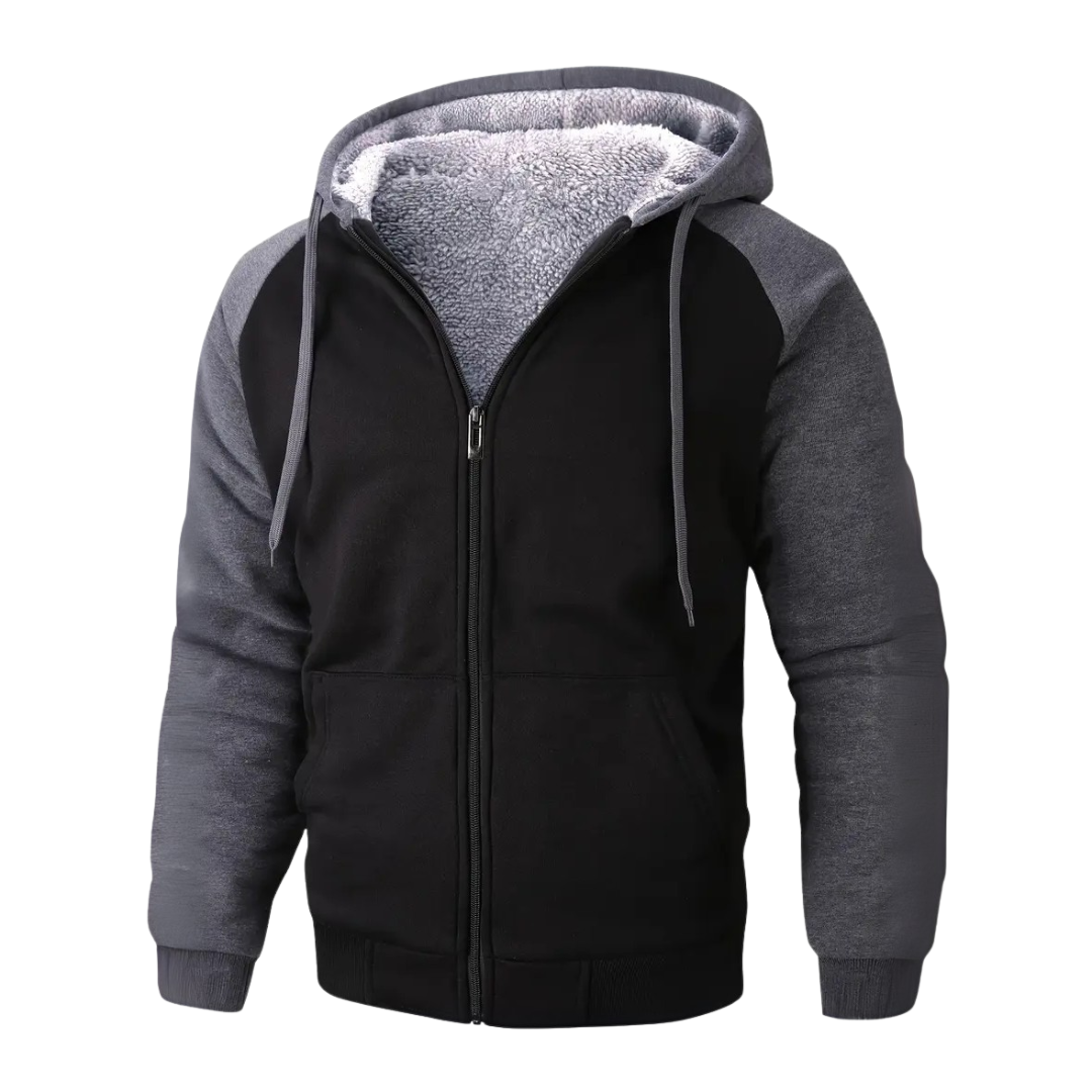 Elias | Men's Sherpa Lined Zip Up Hoodie Sweatshirt Winter
