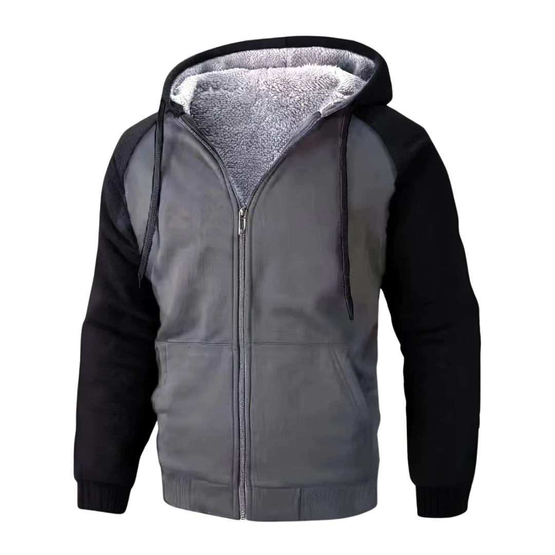 Elias | Men's Sherpa Lined Zip Up Hoodie Sweatshirt Winter