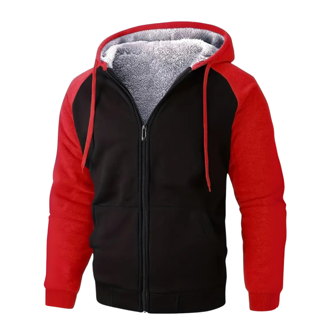 Elias | Men's Sherpa Lined Zip Up Hoodie Sweatshirt Winter