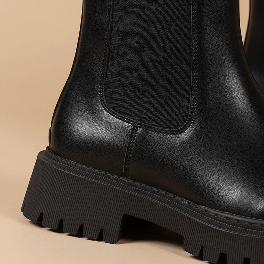 Caroline | Women's Chelsea Ankle Boots Chunky Sole Round Toe