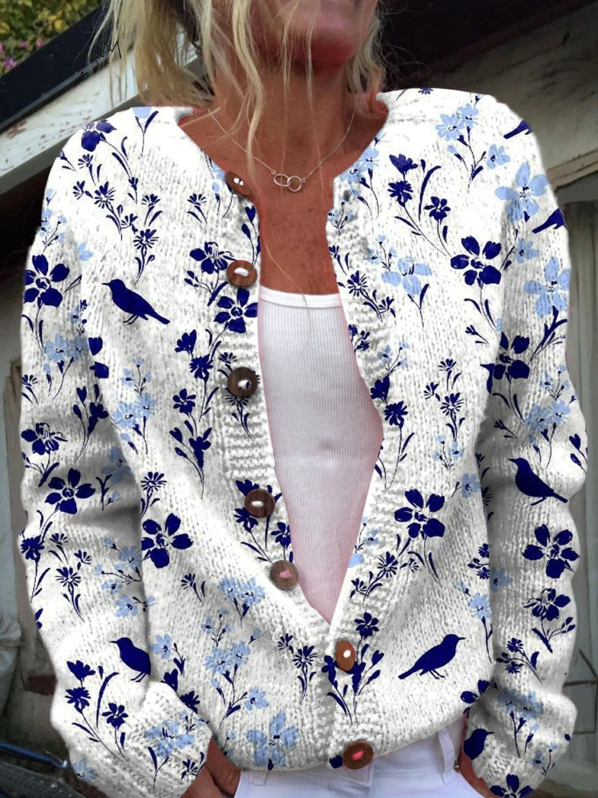 Mia | Women's Floral Cardigan Sweater Button Up Knit Jacket