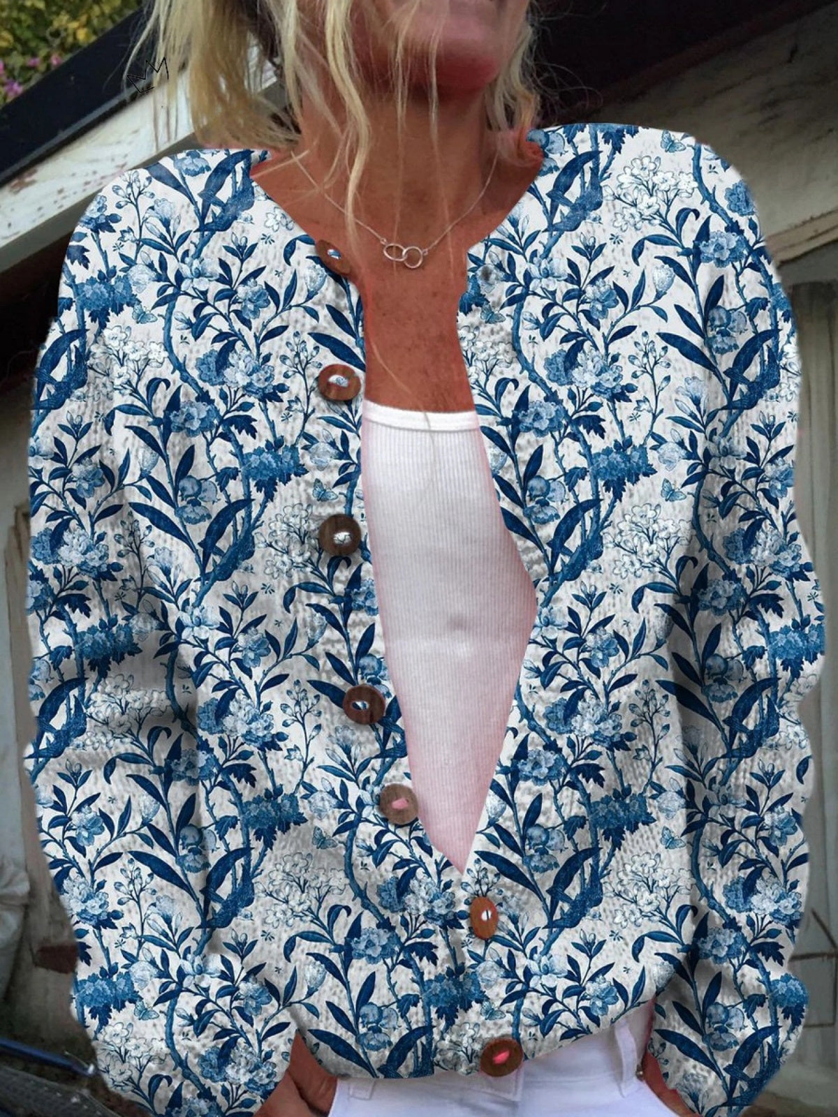 Mia | Women's Floral Cardigan Sweater Button Up Knit Jacket