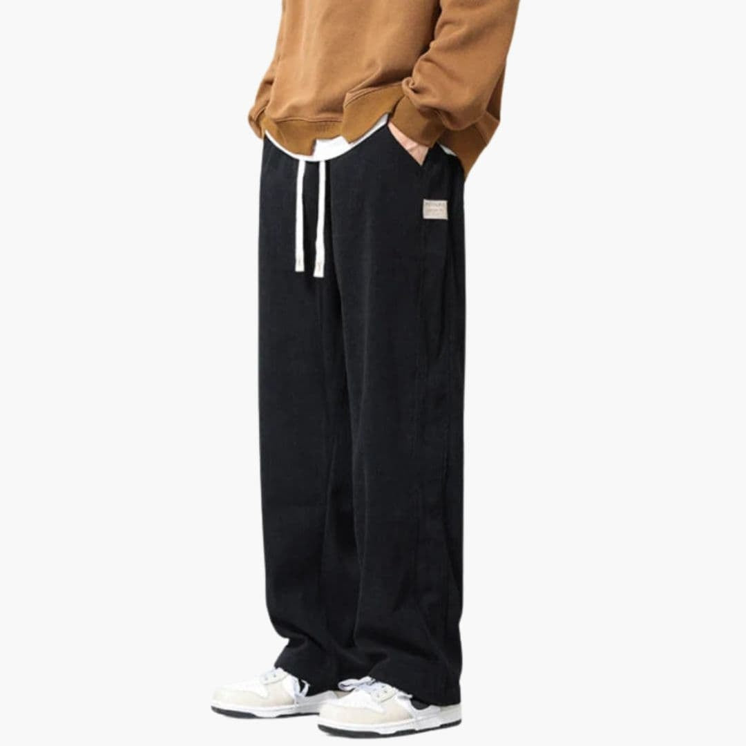 Jason | Men's Wide Leg Corduroy Pants Elastic Waist Drawstring
