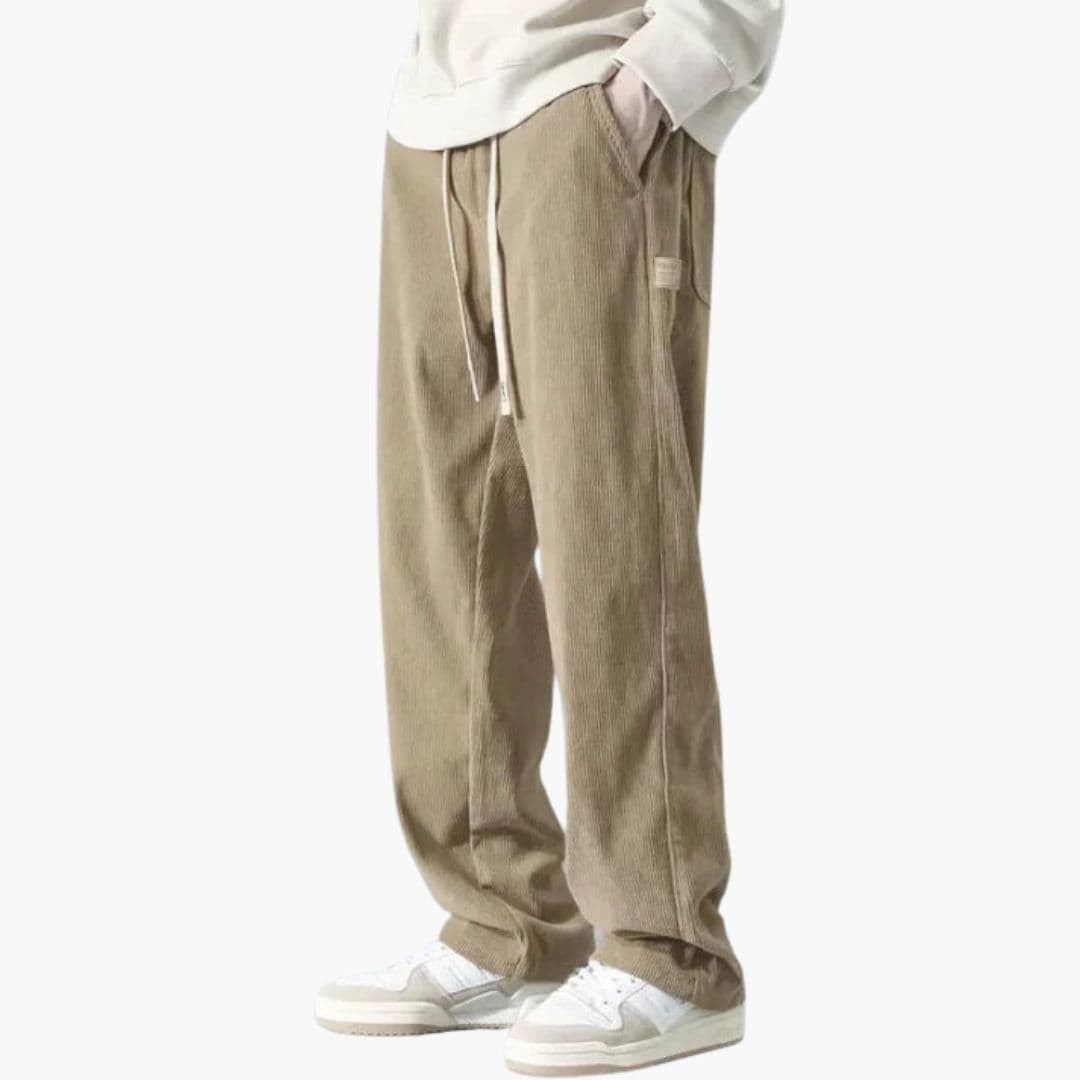 Jason | Men's Wide Leg Corduroy Pants Elastic Waist Drawstring