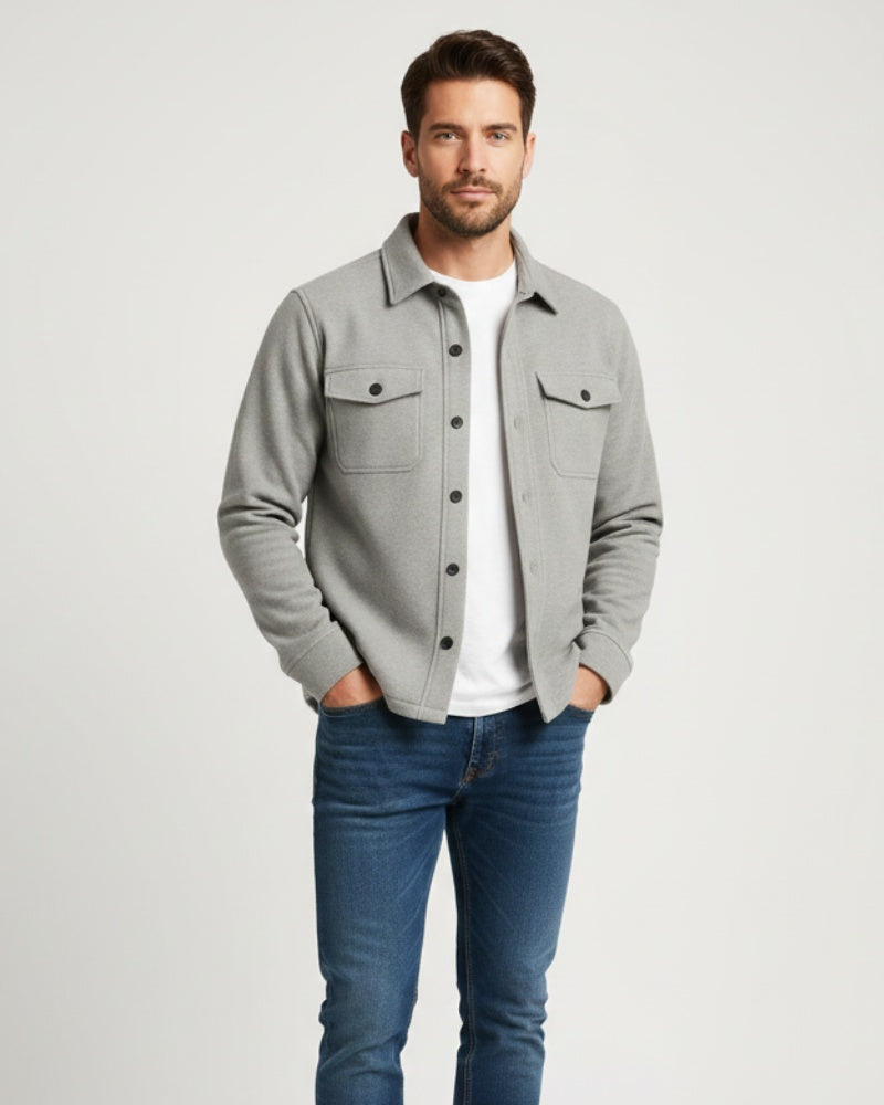 Richard | Men's Cotton Blend Shirt Jacket Chest Pockets Regular Fit Overshirt