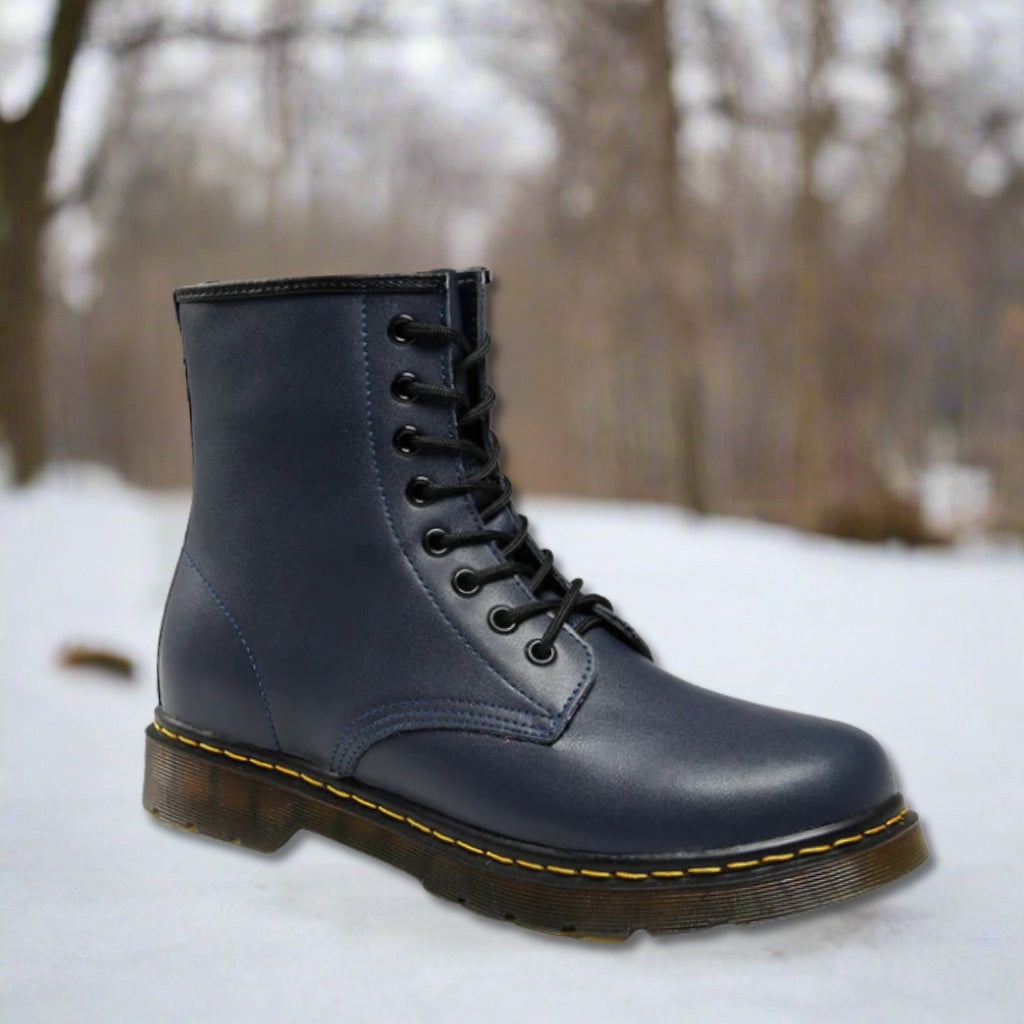 Robert | Men's Leather Combat Boots Lace Up Lug Sole