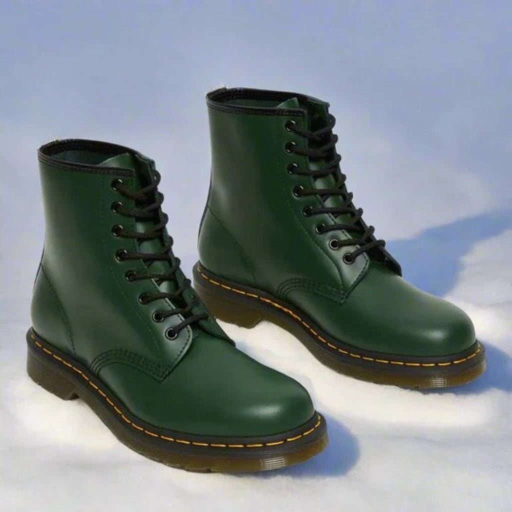 Robert | Men's Leather Combat Boots Lace Up Lug Sole