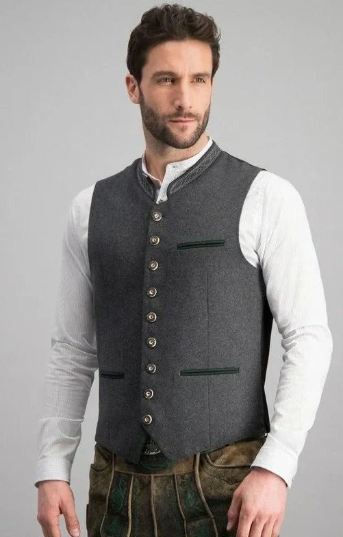 Shane | Men's Traditional Wool Vest Button Front
