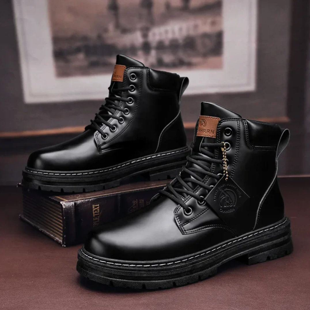 Ezra | Men's Leather Work Boots High Top Lace Up