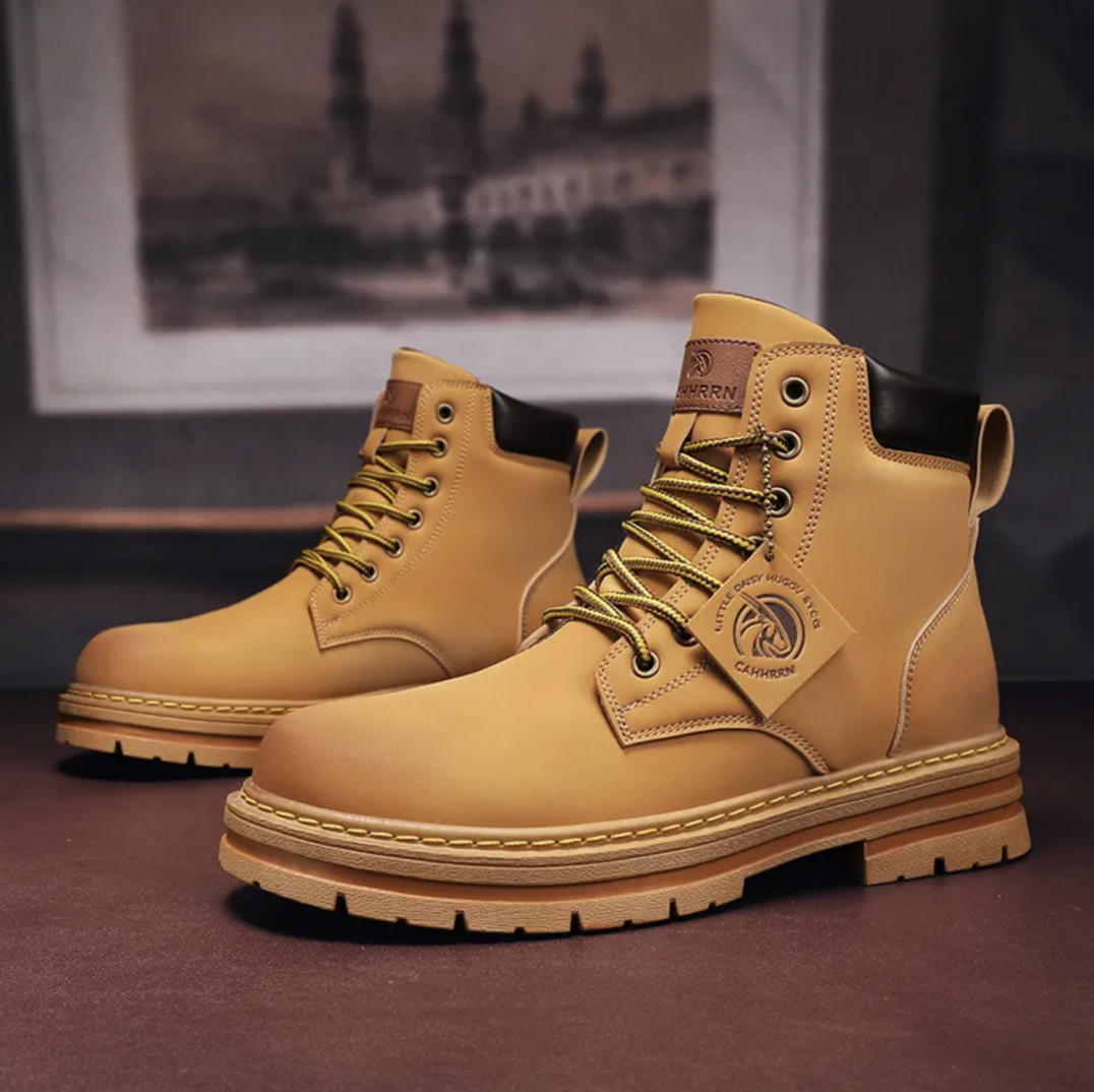 Ezra | Men's Leather Work Boots High Top Lace Up
