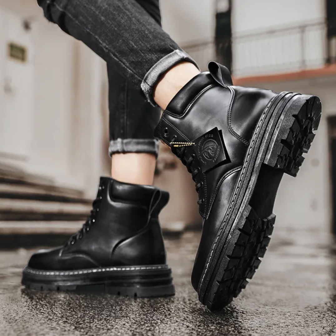 Ezra | Men's Leather Work Boots High Top Lace Up