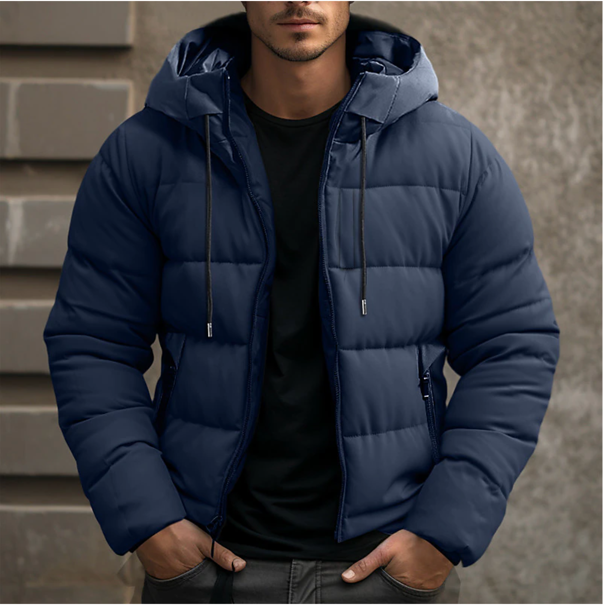 Peter | Men's Puffer Jacket Hooded Quilted Winter Bubble Coat