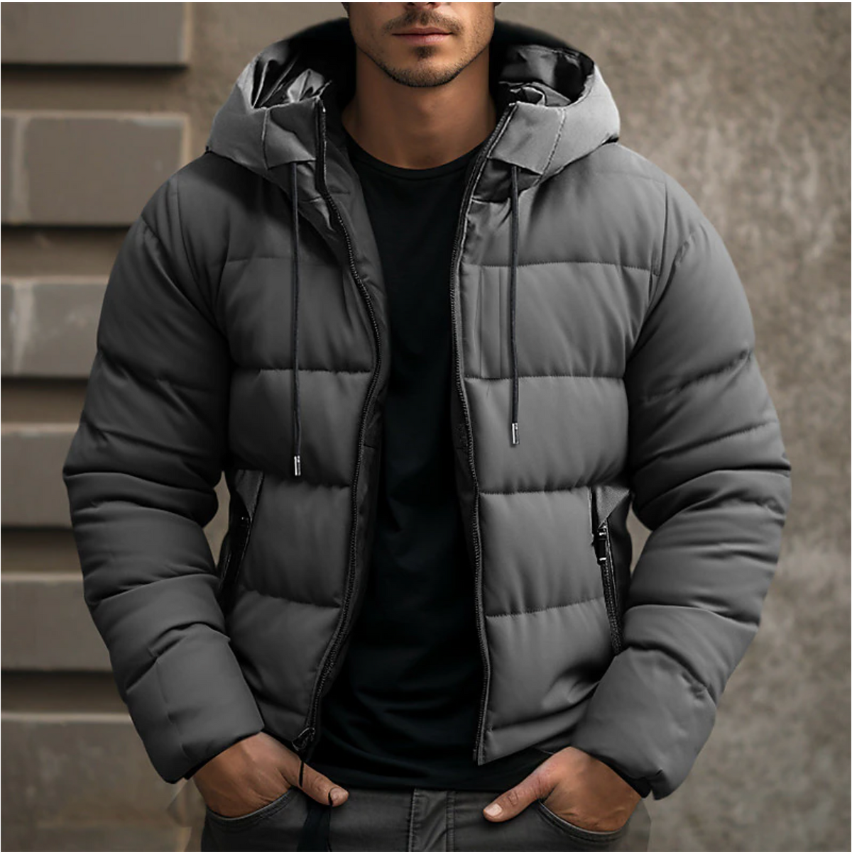 Peter | Men's Puffer Jacket Hooded Quilted Winter Bubble Coat