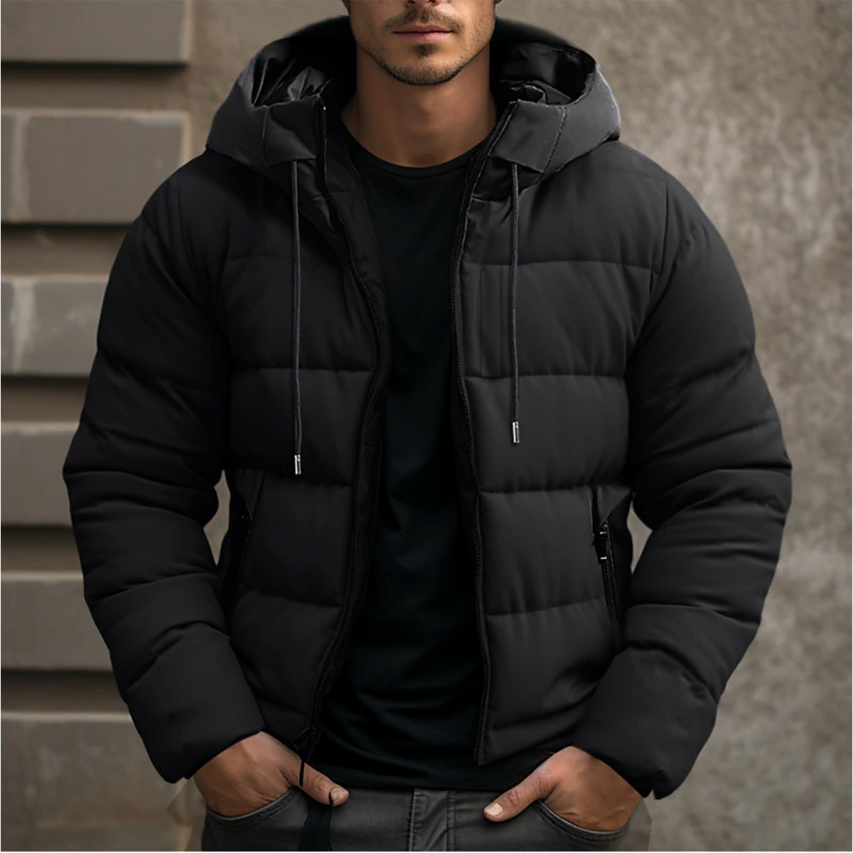 Peter | Men's Puffer Jacket Hooded Quilted Winter Bubble Coat