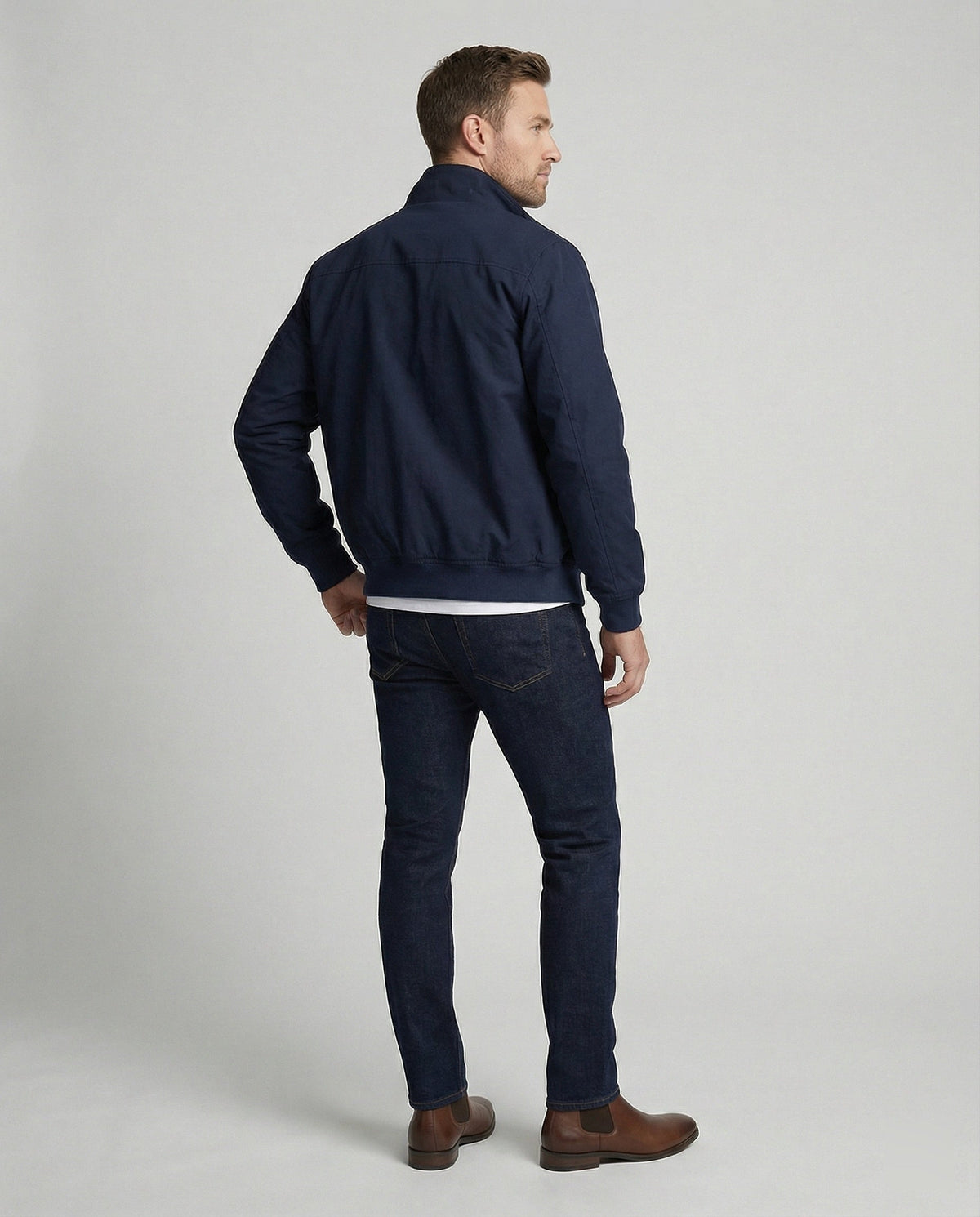 Brett | Men's Harrington Jacket Plaid Lined Zip Up