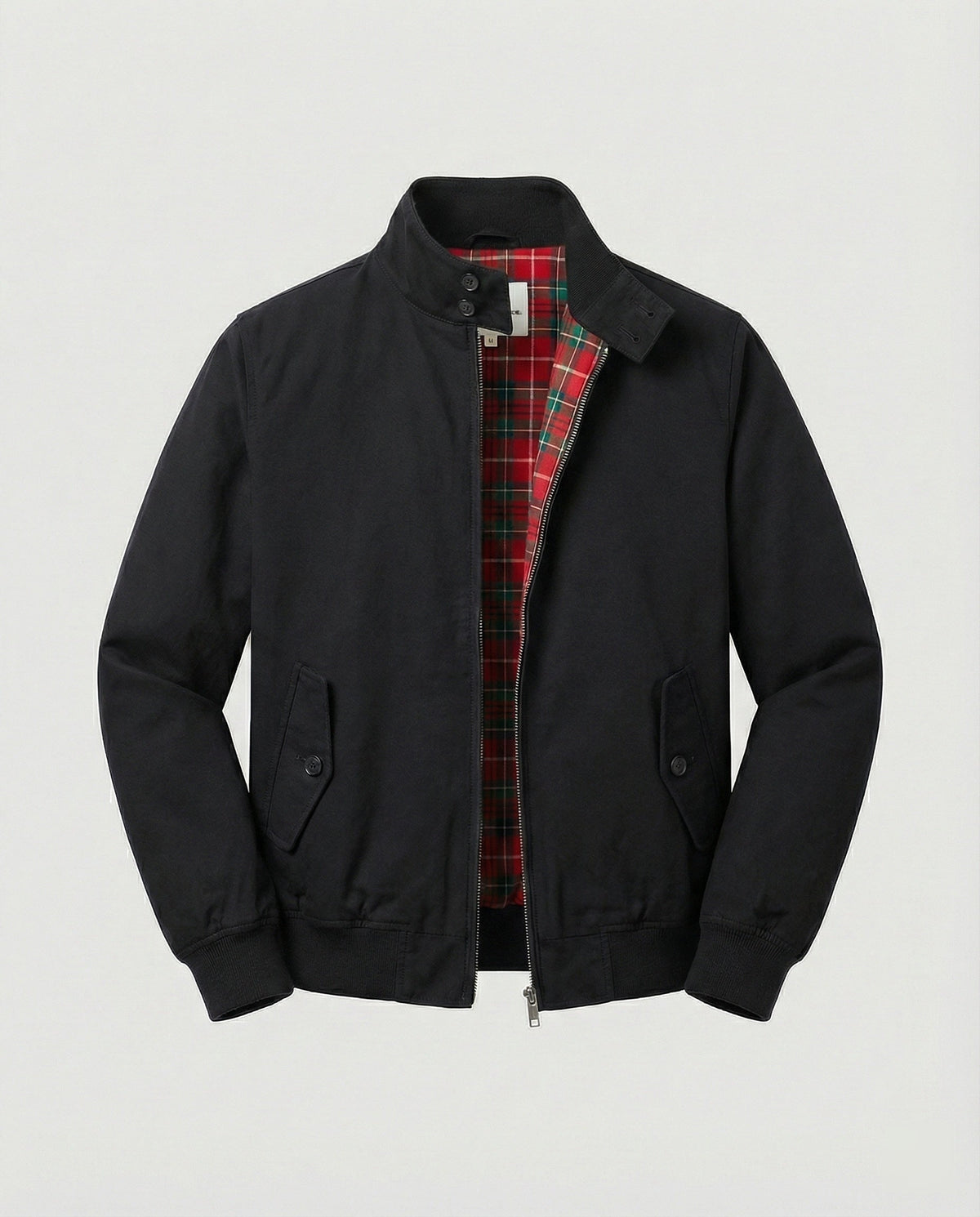 Brett | Men's Harrington Jacket Plaid Lined Zip Up