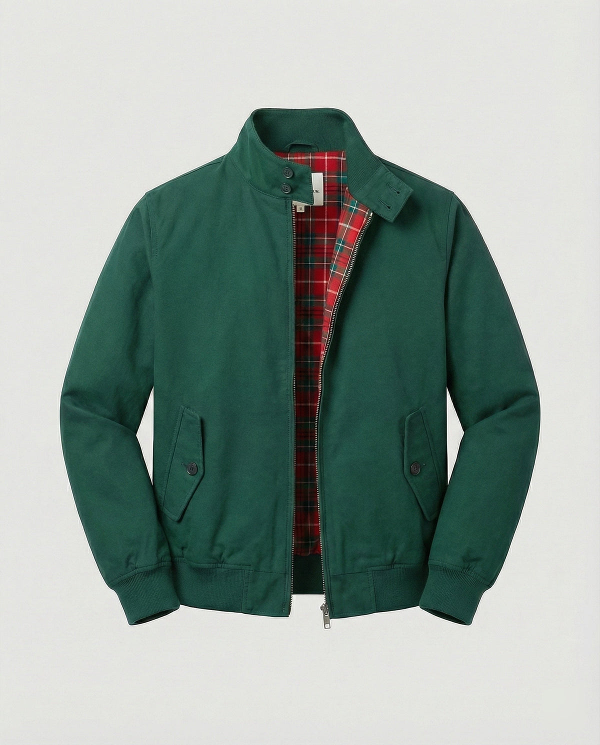 Brett | Men's Harrington Jacket Plaid Lined Zip Up
