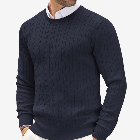 Patrick | Men's Cable Knit Sweater Crew Neck