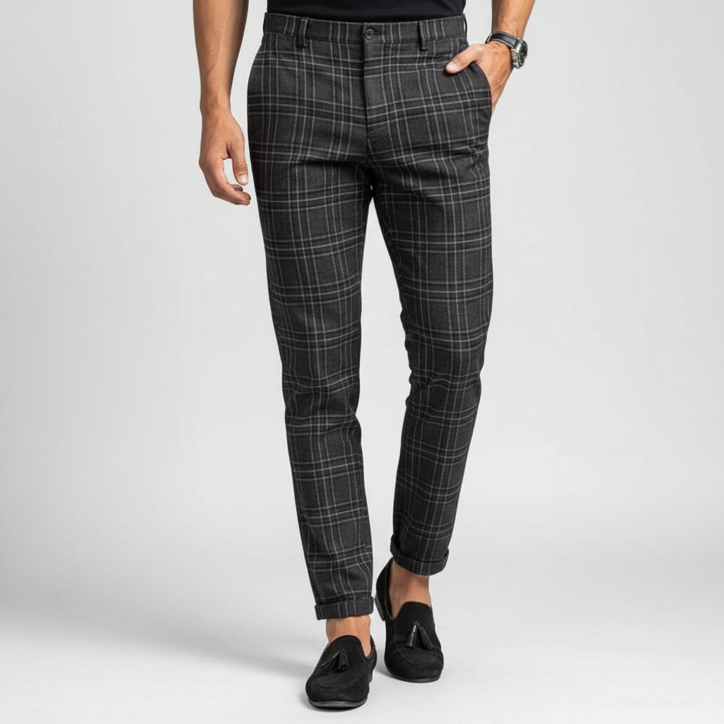Liam | Men's Plaid Pants Slim Fit Chino