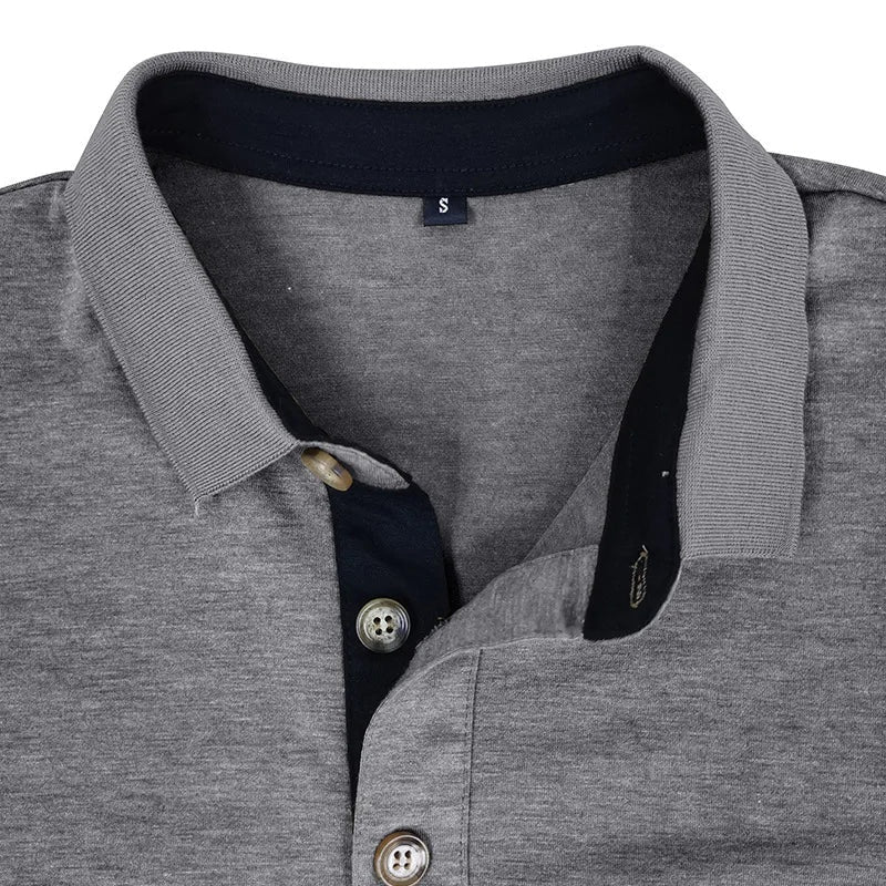 Harvey | Men's Long Sleeve Polo Collared Chest Pocket
