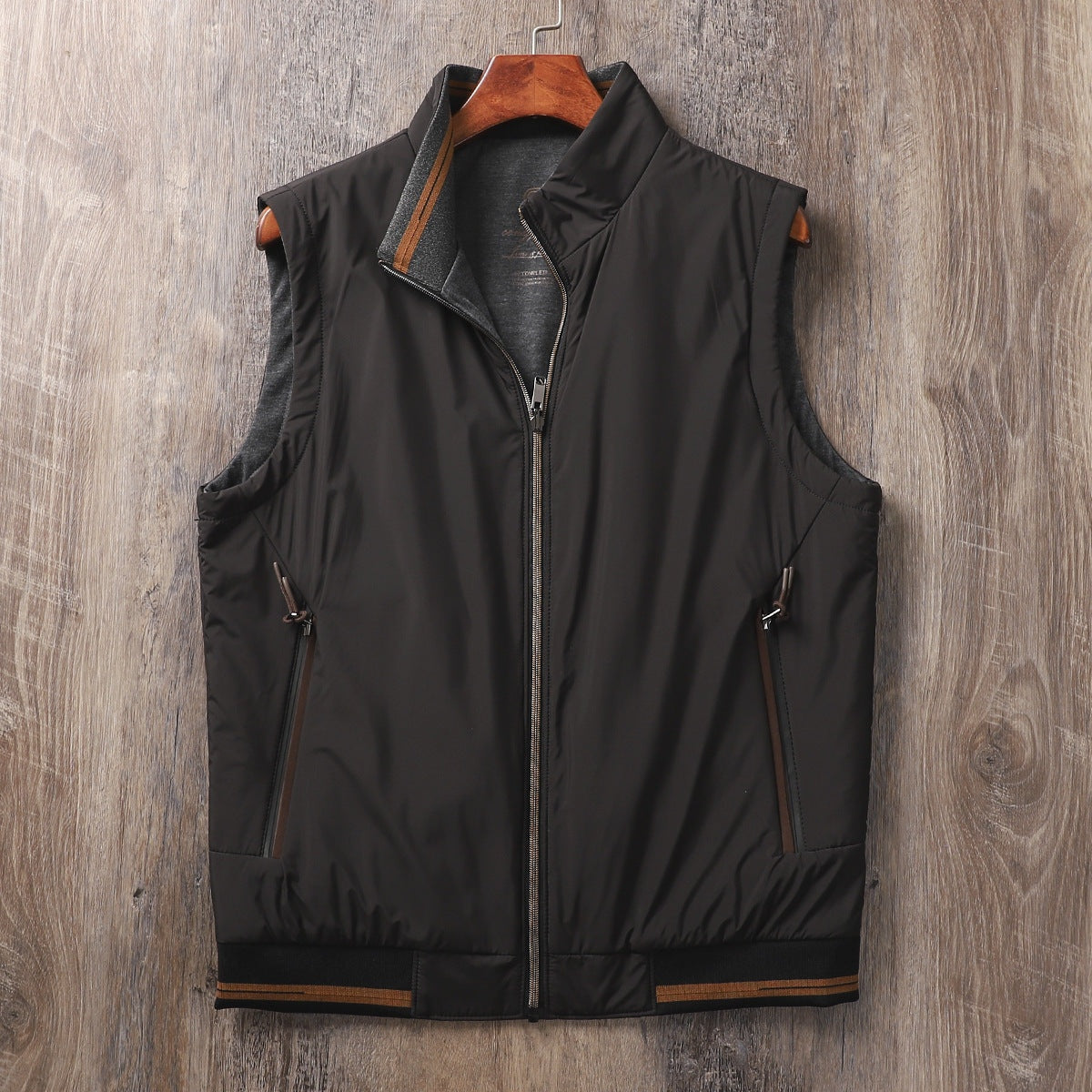 Silas | Men's Reversible Puffer Vest Stand Collar Zip Up