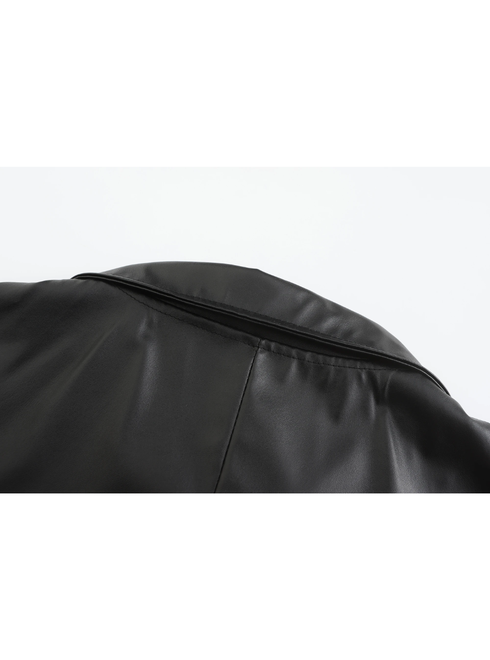 Men's Long Leather Trench Coat Lapel Collar