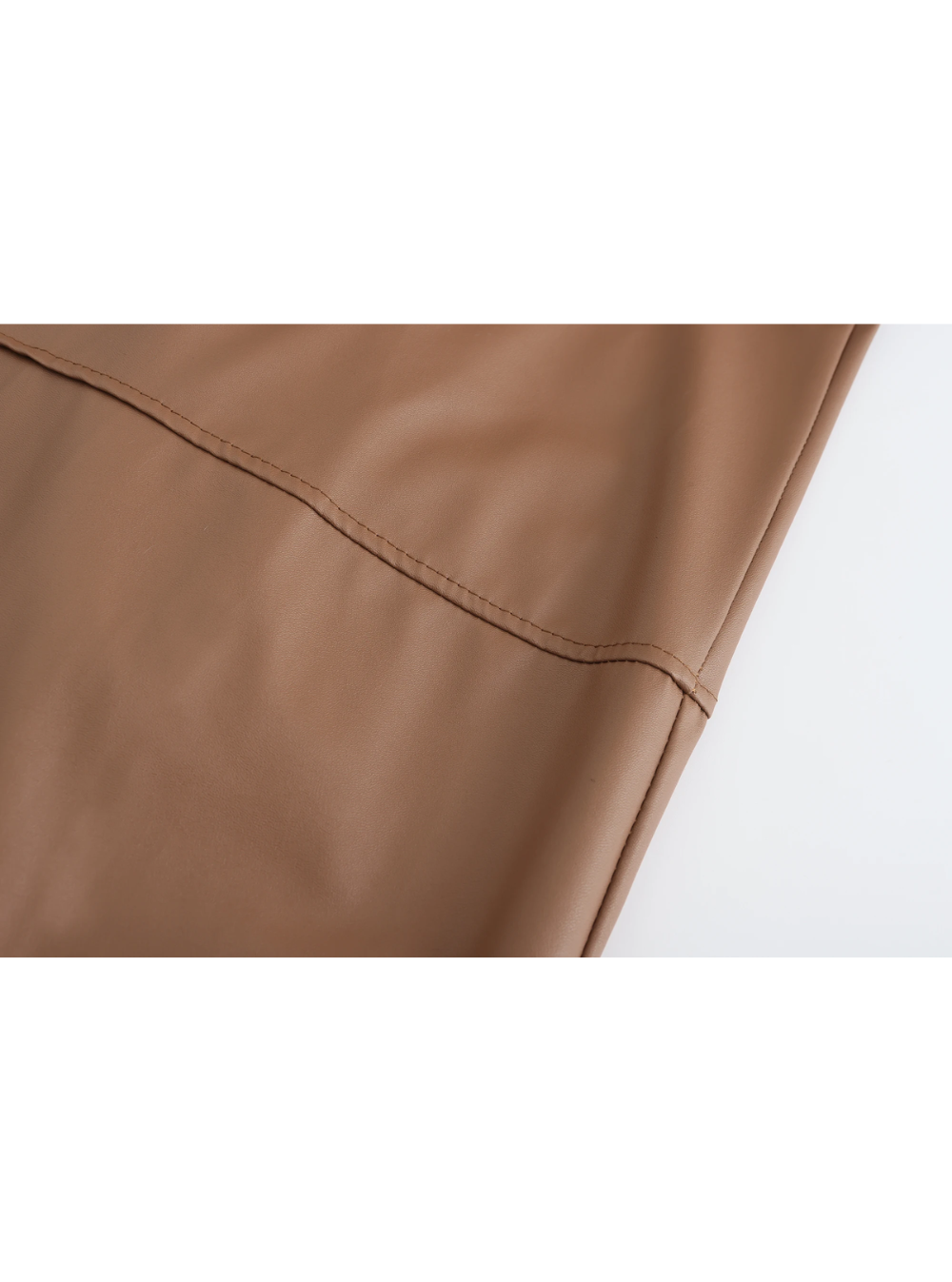 Men's Long Leather Trench Coat Lapel Collar