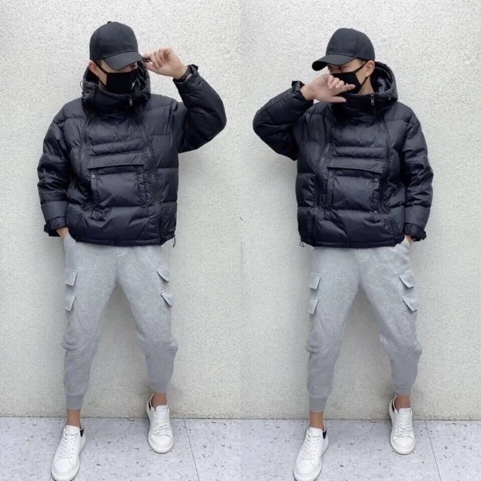 Men's Hooded Winter Puffer Jacket Quilted Anorak