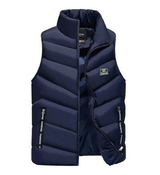 Liam | Men's Quilted Puffer Vest Sleeveless High Collar Zip