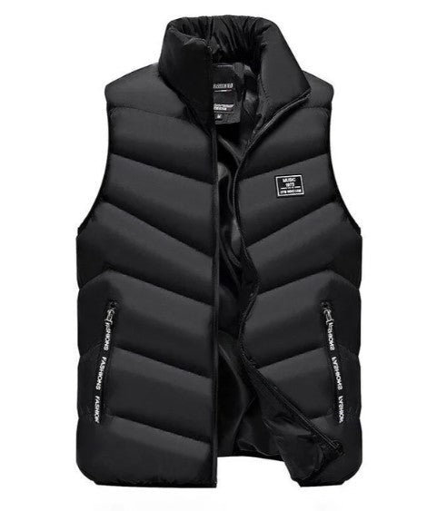 Liam | Men's Quilted Puffer Vest Sleeveless High Collar Zip