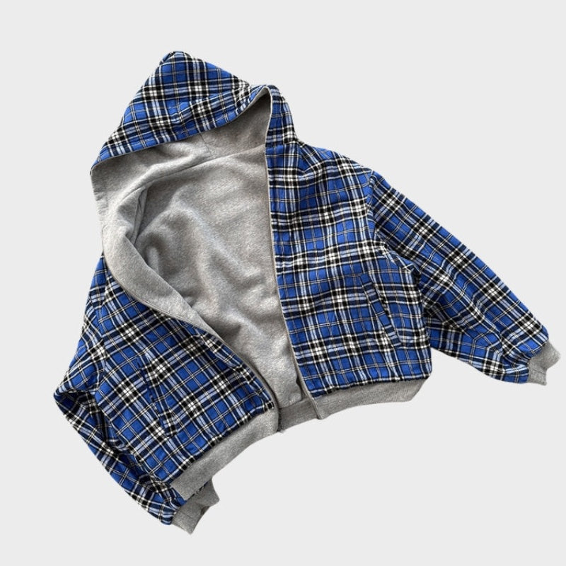 Adam | Men's Reversible Plaid Hoodie Sweatshirt Oversized