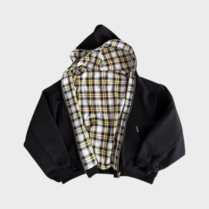 Adam | Men's Reversible Plaid Hoodie Sweatshirt Oversized